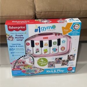 Fisher-Price Glow and Grow Piano Gym - Pink and White